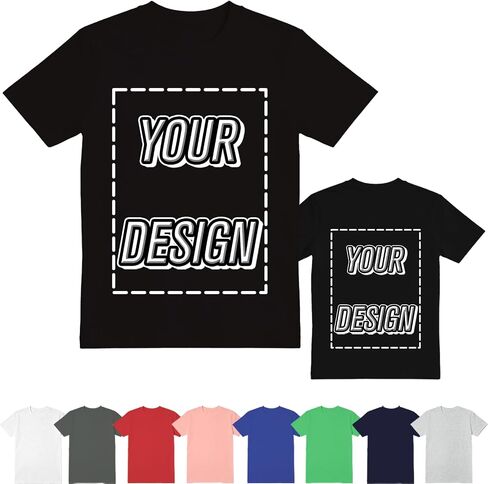 ISUNMEA Custom T-Shirts for Men Women, Personalized Photo Shirts Gift Design Your Own Customizable Tee with Text Logo in Kuwait