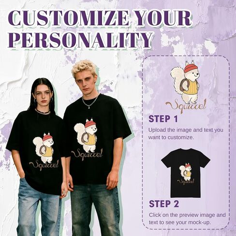 ISUNMEA Custom T-Shirts for Men Women, Personalized Photo Shirts Gift Design Your Own Customizable Tee with Text Logo in Kuwait