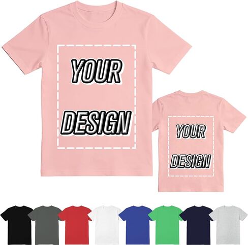 ISUNMEA Custom T-Shirts for Men Women, Personalized Photo Shirts Gift Design Your Own Customizable Tee with Text Logo in Kuwait