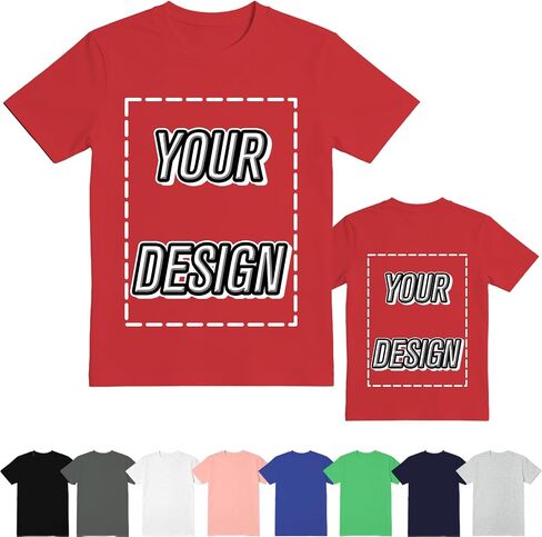 ISUNMEA Custom T-Shirts for Men Women, Personalized Photo Shirts Gift Design Your Own Customizable Tee with Text Logo in Kuwait