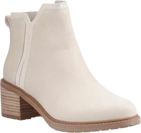 TOMS Womens Hailey Round Toe Pull On Casual Boots Ankle Low Heel 1-2" - Off White in Saudi Arabia