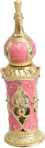 Healifty 12Ml Vintage Refillable Glass Flavor Bottle Empty Essential Oil Container Middle Eastern Style Decorative Perfume Bottle for Wedding Travel and Home Decor in Kuwait