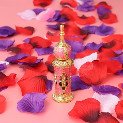 Healifty 12Ml Vintage Refillable Glass Flavor Bottle Empty Essential Oil Container Middle Eastern Style Decorative Perfume Bottle for Wedding Travel and Home Decor in Kuwait