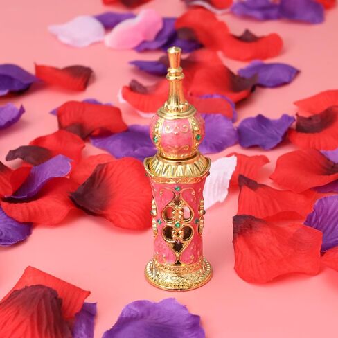 Healifty 12Ml Vintage Refillable Glass Flavor Bottle Empty Essential Oil Container Middle Eastern Style Decorative Perfume Bottle for Wedding Travel and Home Decor in Kuwait