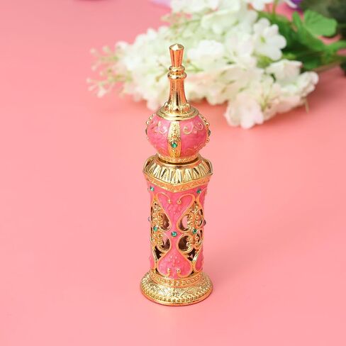 Healifty 12Ml Vintage Refillable Glass Flavor Bottle Empty Essential Oil Container Middle Eastern Style Decorative Perfume Bottle for Wedding Travel and Home Decor in Kuwait