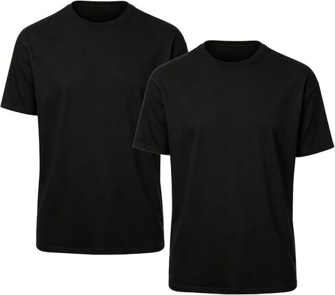 OKBA 2 Pack Black/White t Shirts Available for Men, Crew Neck Short Sleeve Men's Undershirt,Plain Workout Polyester tee in Kuwait