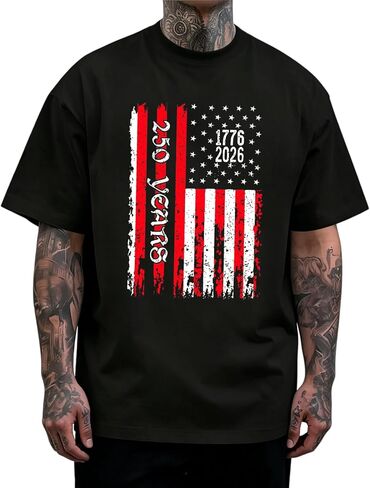 Men's 250 Anniversary USA Shirt 4th of July Shirts Patriotic Shirts American Flag T-Shirts Independence Day Tees in Kuwait