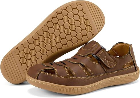 MAIZUN Men Leather Sandals Closed Toe Sport Sandals Comfortable Summer Shoes Fisherman Beach Athletic Outdoor Hiking in Saudi Arabia