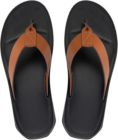 Comfortable arch-supporting flat-bottom shoes for men - casual sandals with soft toe coverings, fashionable and trendy flip-flops, essential for vacations. in Saudi Arabia
