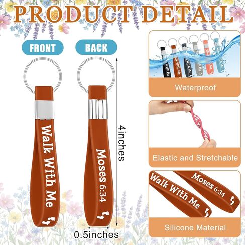 Kenning 24 Sets Walk with Me Keychains with Mormon Youth Theme Bookmarks LDS Missionary Silicone Keychain Bulk Students Classroom Gift for Coworker Sunday School Pastor Church in Kuwait