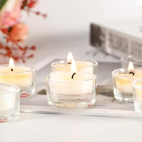 30 PCS Tealight Candle Holder, Clear Glass Tea Light Holders Bulk,Glass Votive Candle Holders,Small Tea Lights Holder for Wedding, Home Decor, Table Centerpiece, for 1.5 Inch Tealight in Kuwait
