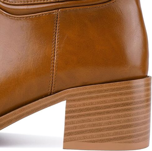 Women's Banana Knee High Boots Chunky Block Heel Square Toe Pull on Low Heel Fashion Comfortable Riding Long Boots Campus Tall Boots in Saudi Arabia