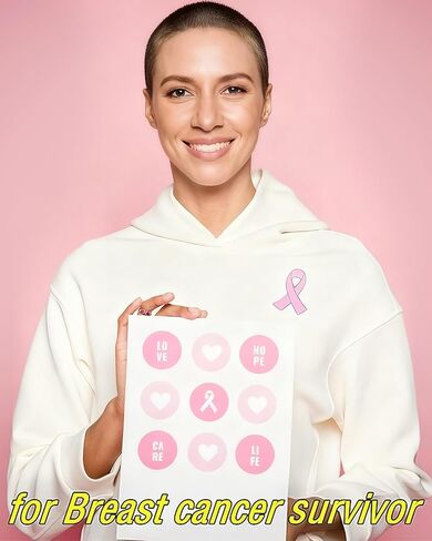 Breast Cancer Awareness Pink Ribbon Ring for Women, I Am Enough Inspirational Ring, Breast Cancer Survivor Support Gift, Cancer Awareness Jewelry with Message Card and Gift Box in Saudi Arabia