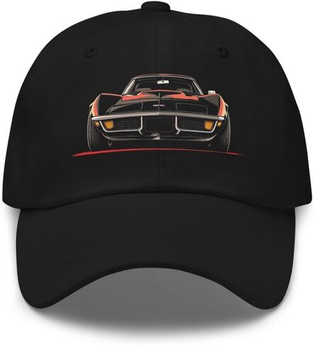 1972 Sports Car Dad Hat – Classic Muscle Car Front View Baseball Cap – Vintage C3 Stingray in Kuwait