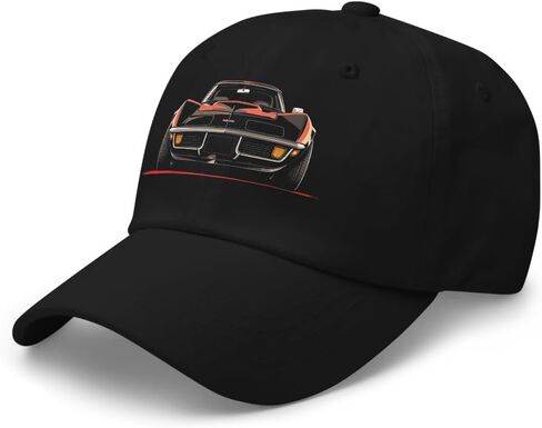 1972 Sports Car Dad Hat – Classic Muscle Car Front View Baseball Cap – Vintage C3 Stingray in Kuwait