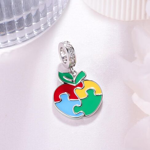 Autism Charm 925 Sterling Silver Autism Awareness Charm for Bracelets Autism Jewelry Gifts for Women in Kuwait