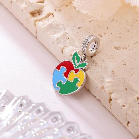 Autism Charm 925 Sterling Silver Autism Awareness Charm for Bracelets Autism Jewelry Gifts for Women in Kuwait