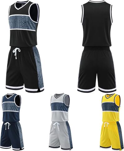 Customized Basketball Jersey for Boys/Men 2 Piece Basketball Uniform Adult Sleeveless Kit Lightweight Set in Saudi Arabia