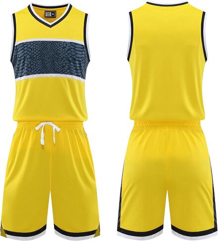 Customized Basketball Jersey for Boys/Men 2 Piece Basketball Uniform Adult Sleeveless Kit Lightweight Set in Saudi Arabia