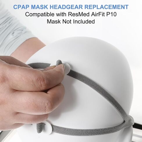 Replacement Headgear Straps Compatible with ResMed Airfit P10 Nasal Pillow CPAP Mask Straps One Elastic Straps with 2 Adjustment Clips Gray in Saudi Arabia