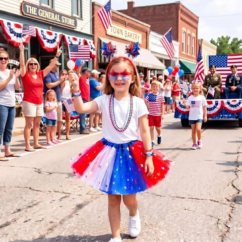 Maiteenly 18 Pcs 4th of July Patriotic Costume Set for Women USA Football Game Day Outfit with Red White Blue Tutu Skirt Star Headband Independence Day Sunglasses Beaded Necklaces Wristbands in Kuwait