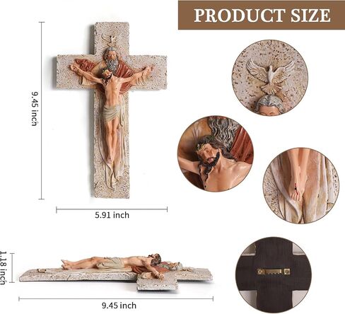 Rlcvecv Crucifix Wall Cross,Jesus Wall Art Cross Decor Catholic Gifts,Religious Crosses for Home Decor in Saudi Arabia