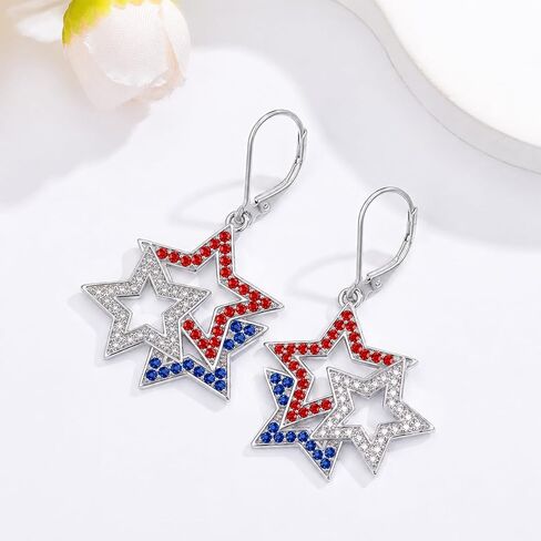 American Patriotic Earrings for Women 4th of July Independence Day Earrings Memorial Day Jewelry Veterans Gifts in Kuwait