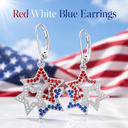 American Patriotic Earrings for Women 4th of July Independence Day Earrings Memorial Day Jewelry Veterans Gifts in Kuwait