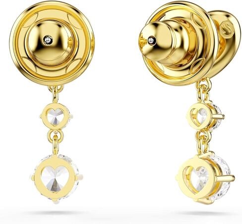 Swarovski Lifelong drop earrings, Round cut, Heart, White, Gold-tone plated in Kuwait