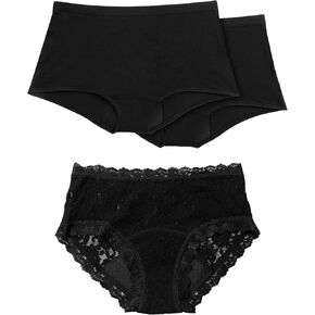 Saalt and hanky panky+ [powered by Saalt] Women's Period Underwear Bundle - 2 Comfort CloudShort + 1 Hanky Panky+ Boyshort in Kuwait