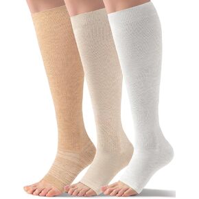 Bamboo Viscose Toeless Compression Socks Women & Men for Summer - Cooling Open Toe Knee High Support Socks, 18-25 mmHg in Saudi Arabia
