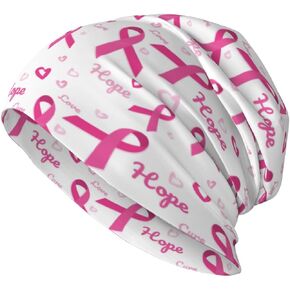 Breast Cancer Beanie Chemo Hats for Women Men Slouchy Headwear Stretchy Skull Cap Soft Knitted Hat Nightcap Chemo Gifts in Saudi Arabia