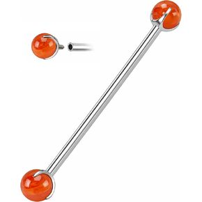 14G Gemstone G23 Titanium Industrial Piercing Jewelry, Natural Stone Industrial Bar Piercing Jewelry for Women and Men in Saudi Arabia