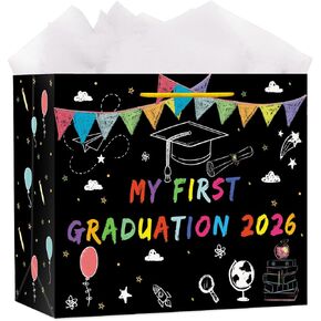 Kindergarten Graduation Gift Bags Graduation Gift Bag with Tissue Paper and Handle Graduation Goodie Bag for Students Boys Girls My First Graduation 2025 Kindergarten Party Supplies in Saudi Arabia