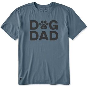 Life is Good Men's Paw Dog Dad Short Sleeve Crusher-LITE Tee, Slate Blue in Kuwait