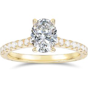14K Gold Moissanite Ring 14k Gold 6 * 8mm 1.5 ct D Color Oval Cut Moissanite Engagement Rings for Women in Saudi Arabia