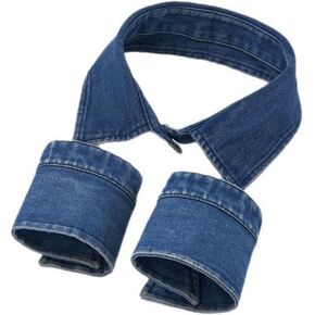 Women’s False Collar Detachable Dickey Collar Lapel Choker Necklace Denim Fake Collar and Wrist Cuffs False Sleeves in Kuwait