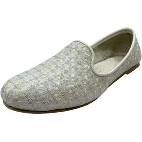 Stop n Style Handcrafted Punjabi Jutti for Men – Traditional Indian Slip-On Shoes | Ethnic Khussa Wedding, Cultural & Festive Wear Comfortable Mojari White Cream in Saudi Arabia