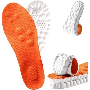 Steppers Insoles, 4D Cloud Massage Steppers Insoles for Men & Women, Orange Shock Absorption Footbed with Comfort Cushioning Breathable Design,Massage Insoles Ideal for Sports, Running & Daily Wear in Saudi Arabia