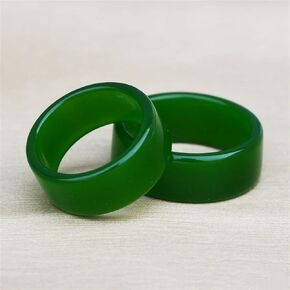 CAOMIAN Natural Chinese Green Hand-Carved Jade Ring Fashion Boutique Jewelry for Men and Women Jasper Ring Gift (Ring Size : 23) in Saudi Arabia