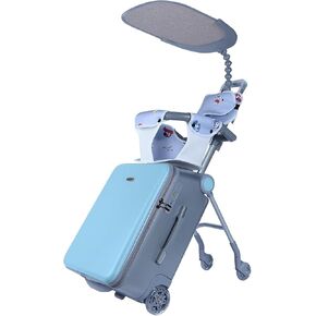 Expandable Luggage with Spinner Wheels,Large Suitcases with Child Seat Design,Hard Luggage for Women and Men,20 inch Hardside Carry on Luggage for Travel (Blue) in Saudi Arabia