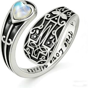 S925 Sterling Silver Spoon Ring Collection, Platinum Plated Adjustable Open Band Vintage Statement Jewelry in Saudi Arabia