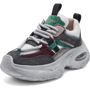 Chunky Sneakers for Women Fashion Platform Dad Shoes Lace-Up Anti-Slip Lightweight Cushion for Cool Style Daily Outfits in Kuwait