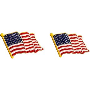 American Flag Lapel Pin, Waving USA Flag Design with Gold Pole, Die-Struck Metal with Painted Finish, 0.98 x 0.82 Inch, Butterfly Clutch Back in Saudi Arabia