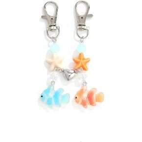 Fish keychains Cute Fish Starfish Heart Matching Couples Best Friend BFF Stuff Keyrings Valentines Day Birthday Gifts in Saudi Arabia