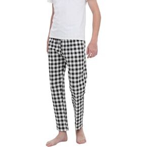 Pajama Pants Mens Soft Cotton Sleep Lounge Pants Elastic Waist Gingham Pajama Bottoms for Men in Kuwait