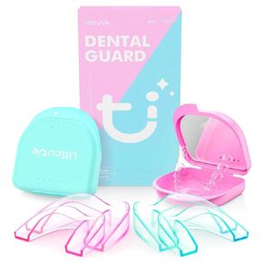 Anti Grinding Guard, 2 Color Night Guards for Teeth Grinding,Mouth Guard for Grinding Teeth at Night, 4 Pcs/2 Sizes, Green/Pink in Kuwait
