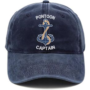 Captain & Boat Owner Gift, Funny Sexy Pontoons Captain Gifts - Vintage Washed Hat for Birthday Christmas - Adjustable Baseball Cap in Saudi Arabia