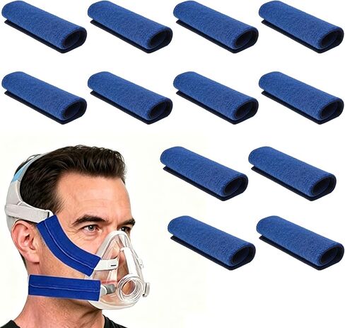 Soft-Fleece Face Mask Cover, 12 Pack Mask Strap Covers, Comfort Mask Cushions Pads, Headgear Strap Cushions Fits Most Full CP AP Headgear Strap to Reduce Red Marks and Uncomfortable in Saudi Arabia
