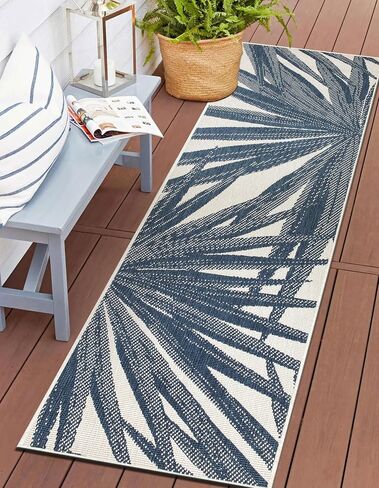 Rugshop Tropical Leaves Nature Inspired Indoor/Outdoor Runer Rug 2' x 7' Green in Saudi Arabia